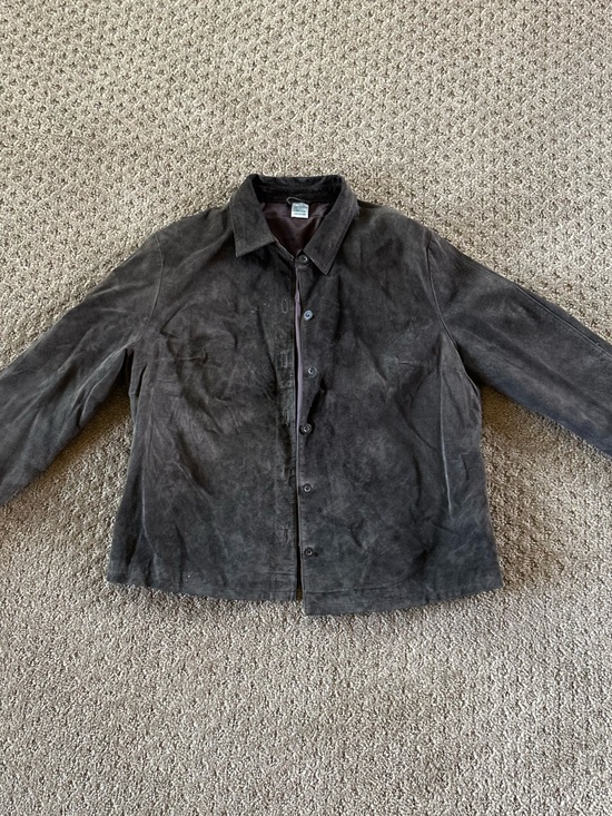 Jackets & Blazers - Men's Dark Brown Suede Button-Up Jacket